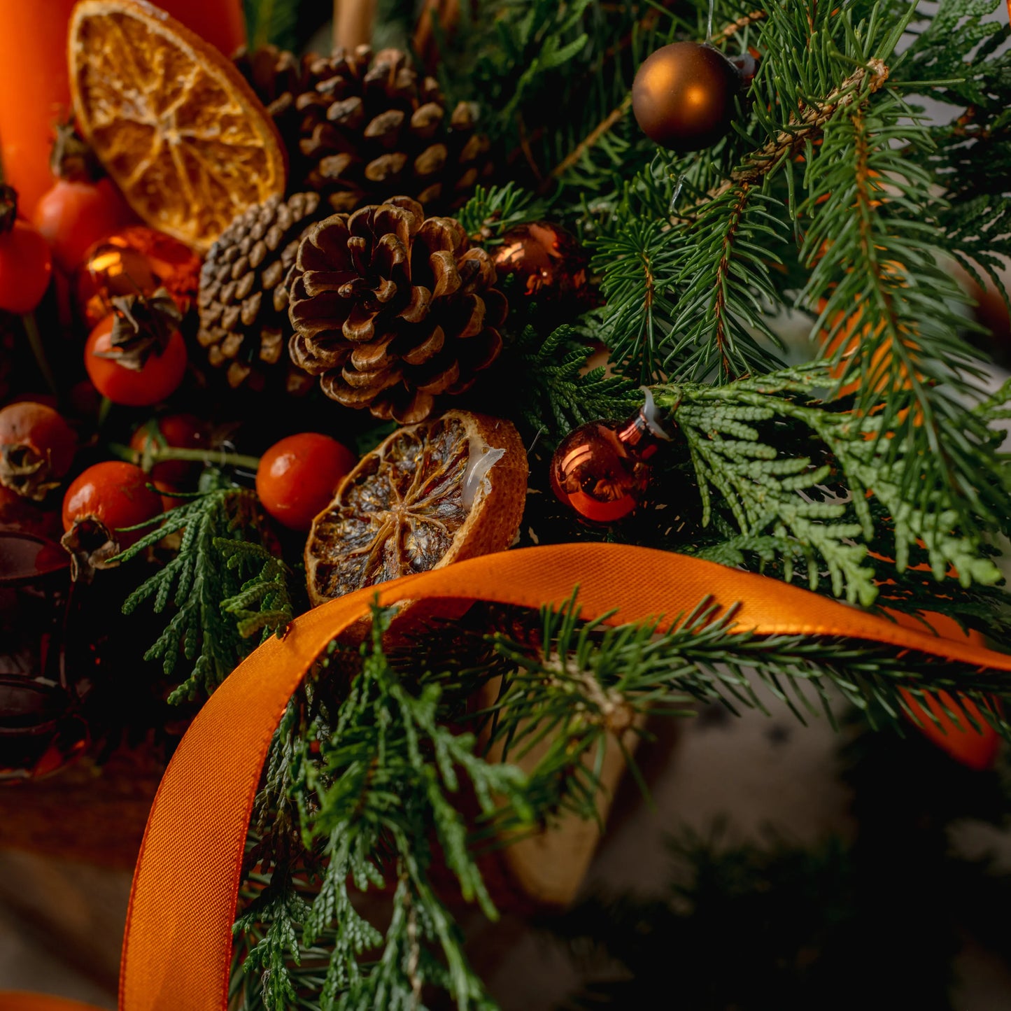 Arranjo Natal "Natal em Tons de Laranja"