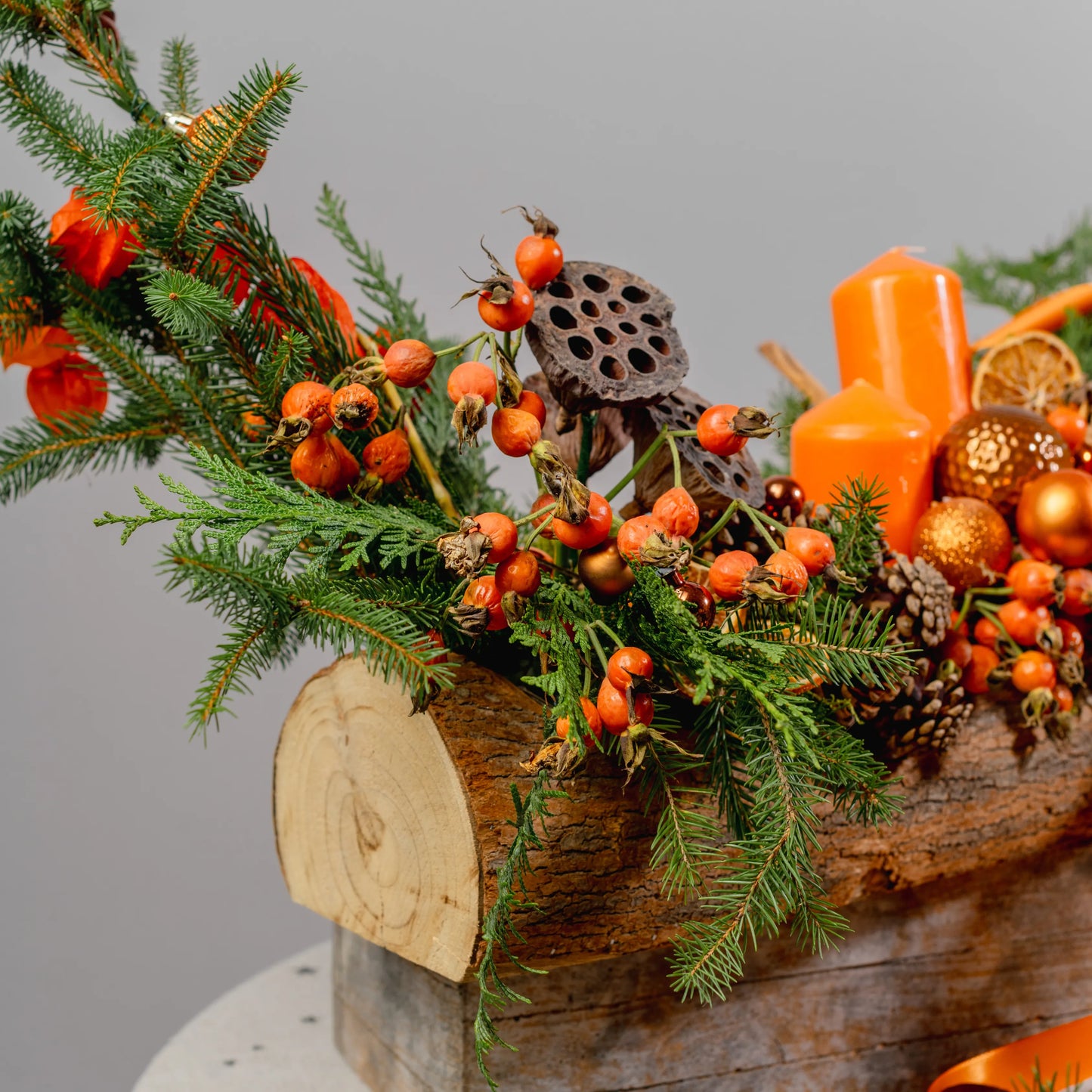 Arranjo Natal "Natal em Tons de Laranja"