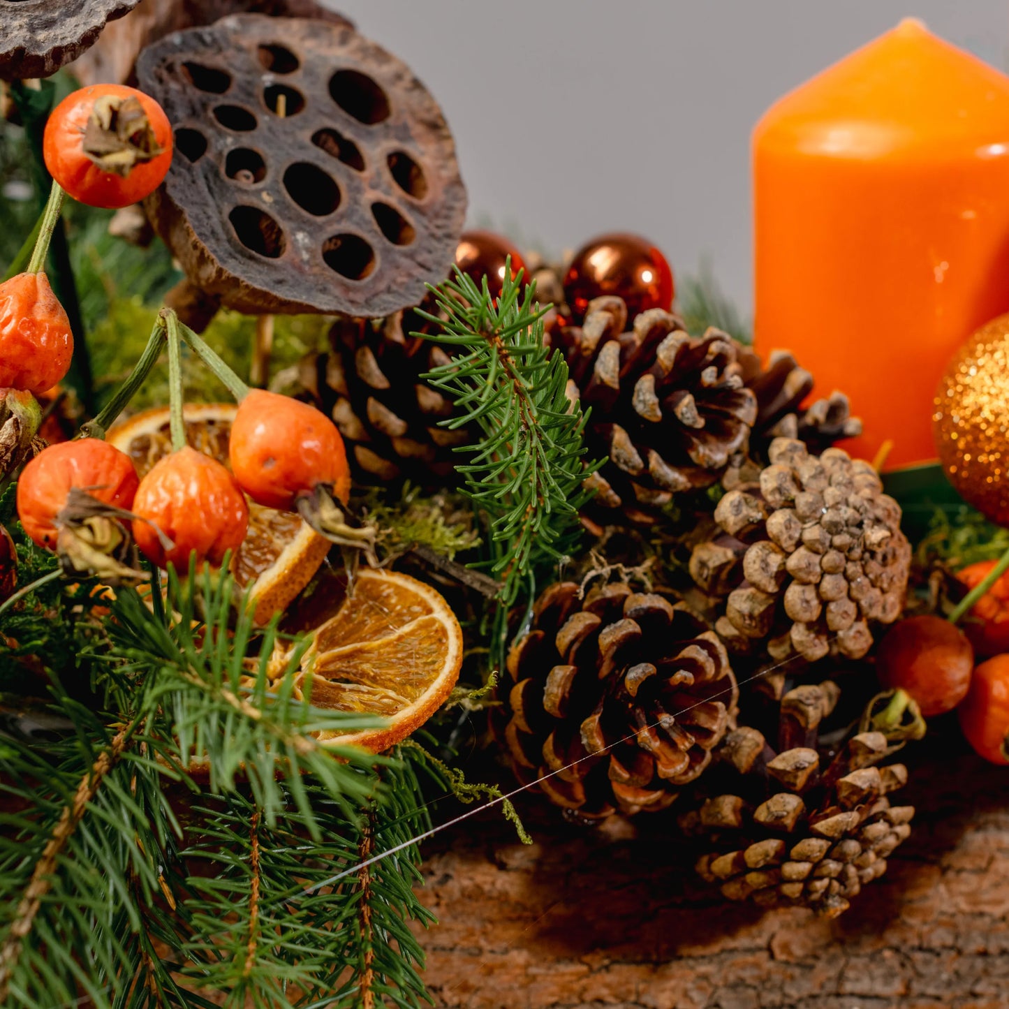 Arranjo Natal "Natal em Tons de Laranja"