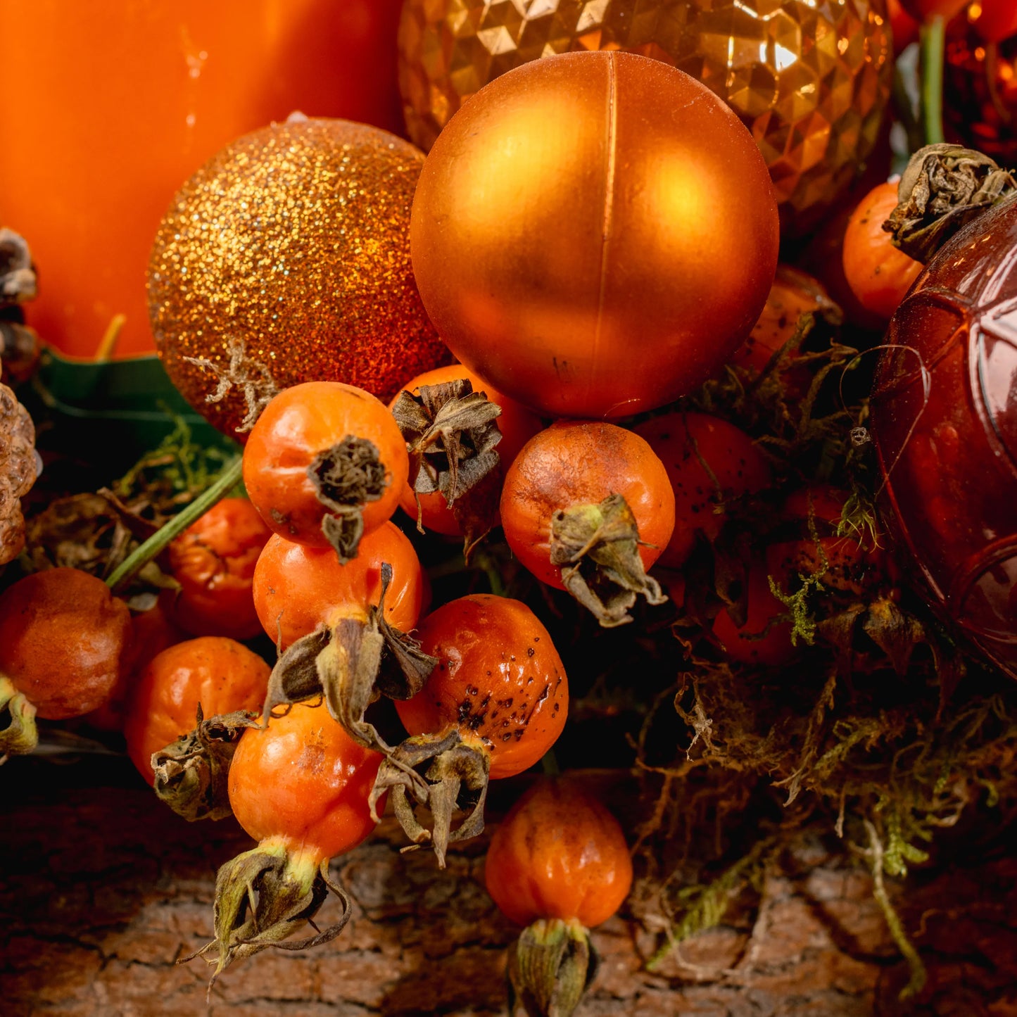 Arranjo Natal "Natal em Tons de Laranja"