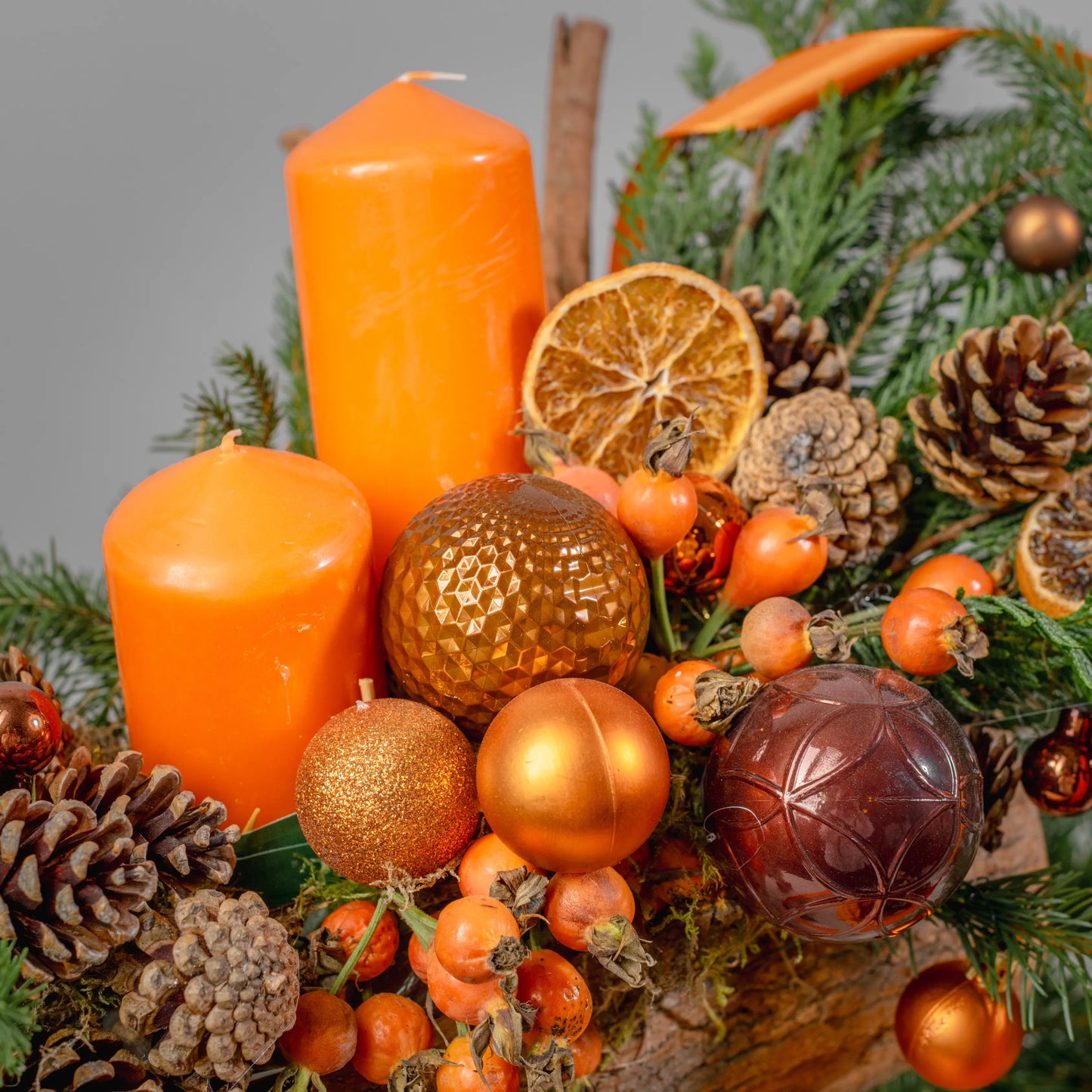 Arranjo Natal "Natal em Tons de Laranja"