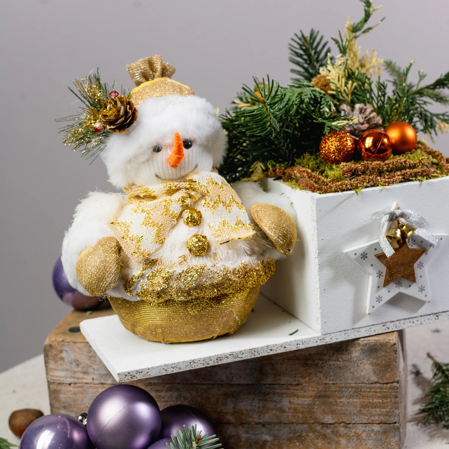 Arranjo Natal "O Boneco de Neve Guardião"