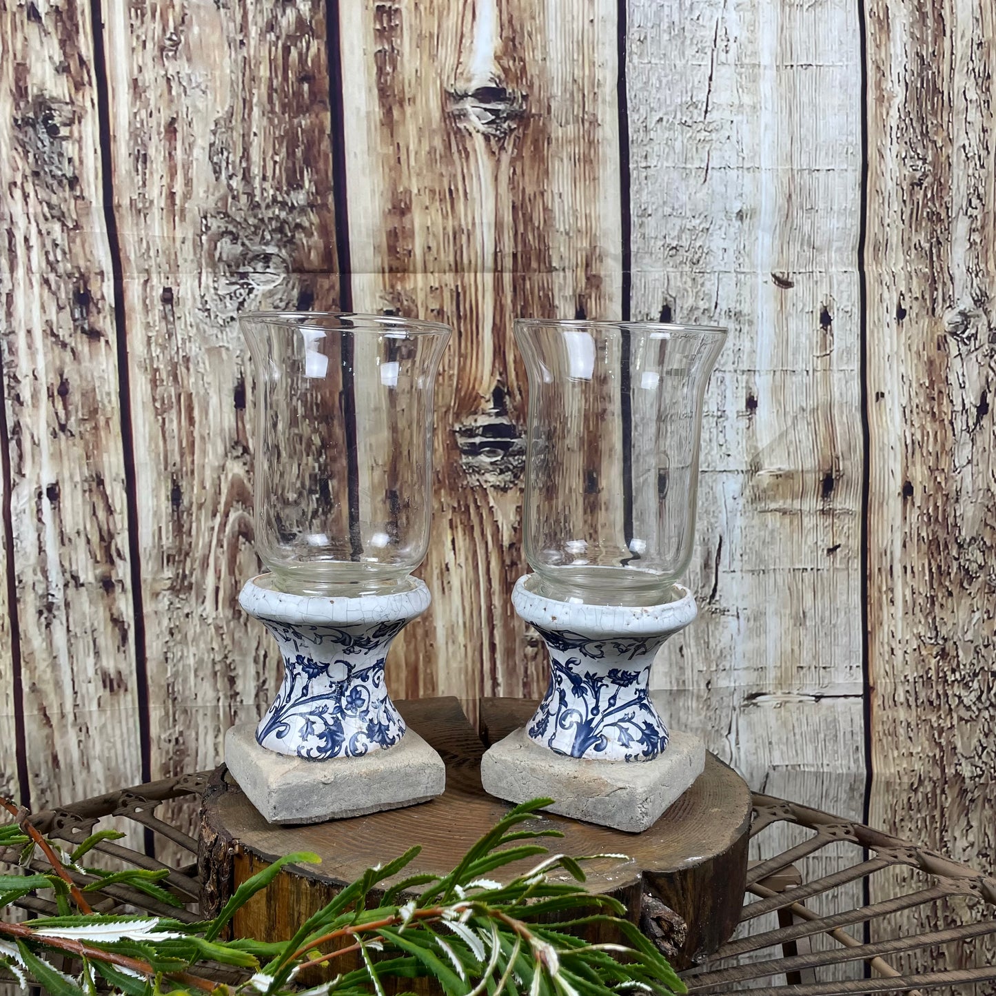 Conjunto Porta-velas Cerâmica