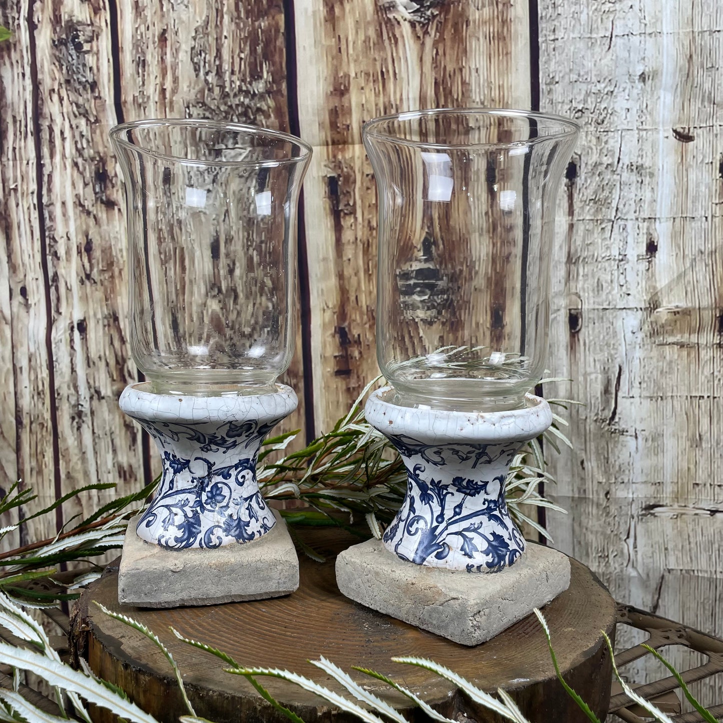 Conjunto Porta-velas Cerâmica