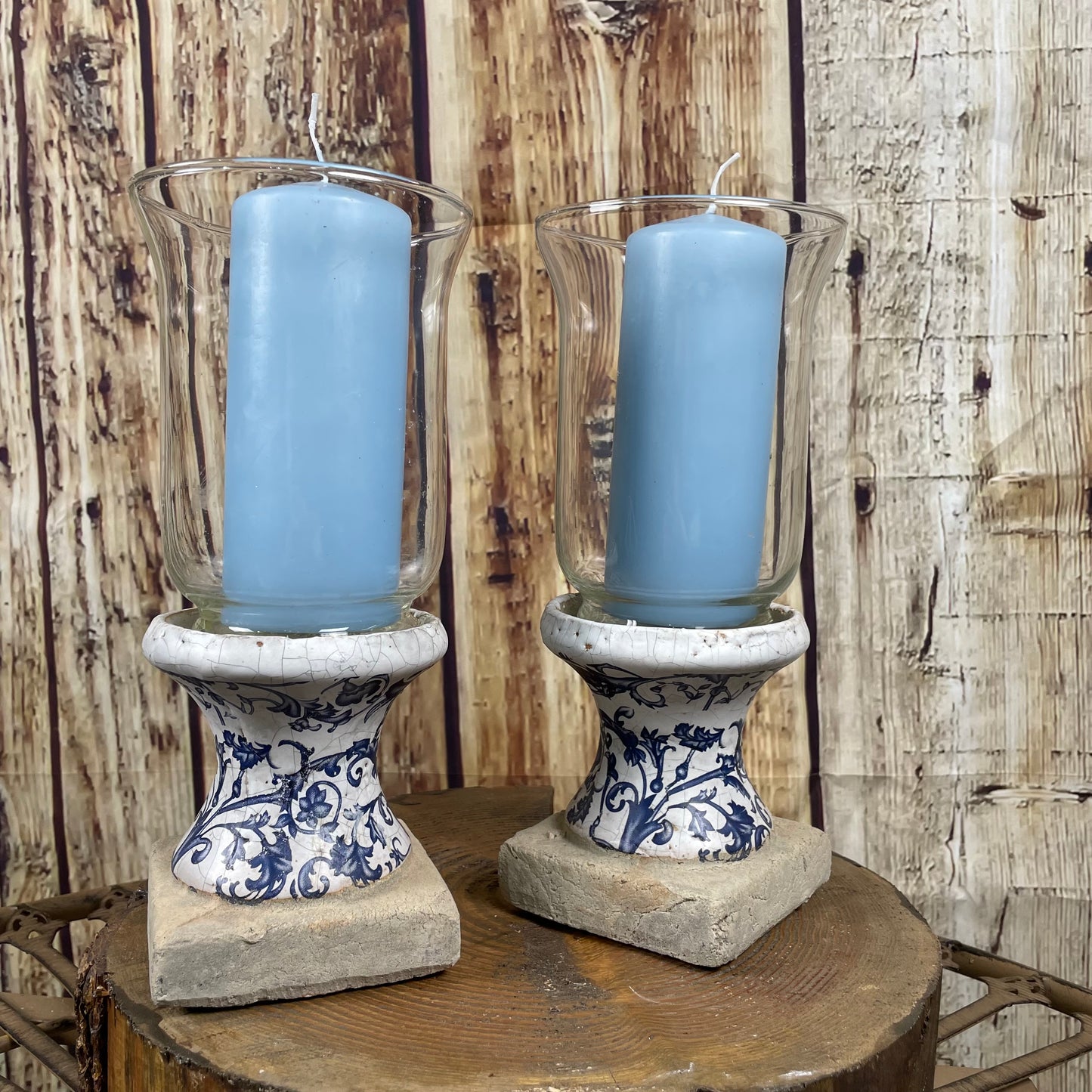 Conjunto Porta-velas Cerâmica