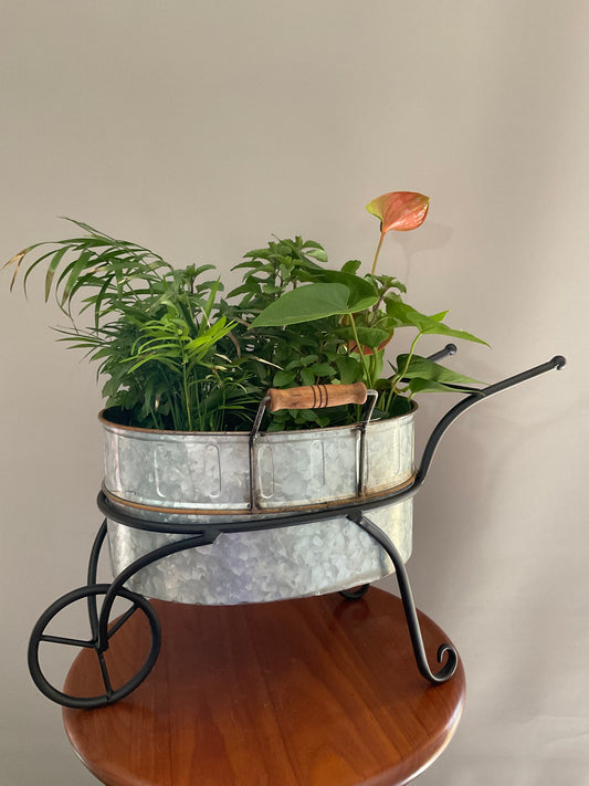 Vaso em Forma de Carrinho – Metal Estilo Vintage para Plantas